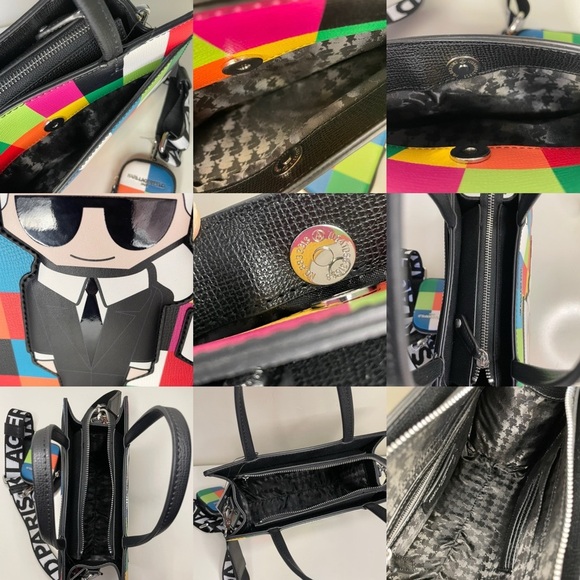 Karl Lagerfeld Paris Maybelle Satchel Multicolor Handle Crossbody Strap Bag (BN) - Picture 14 of 16